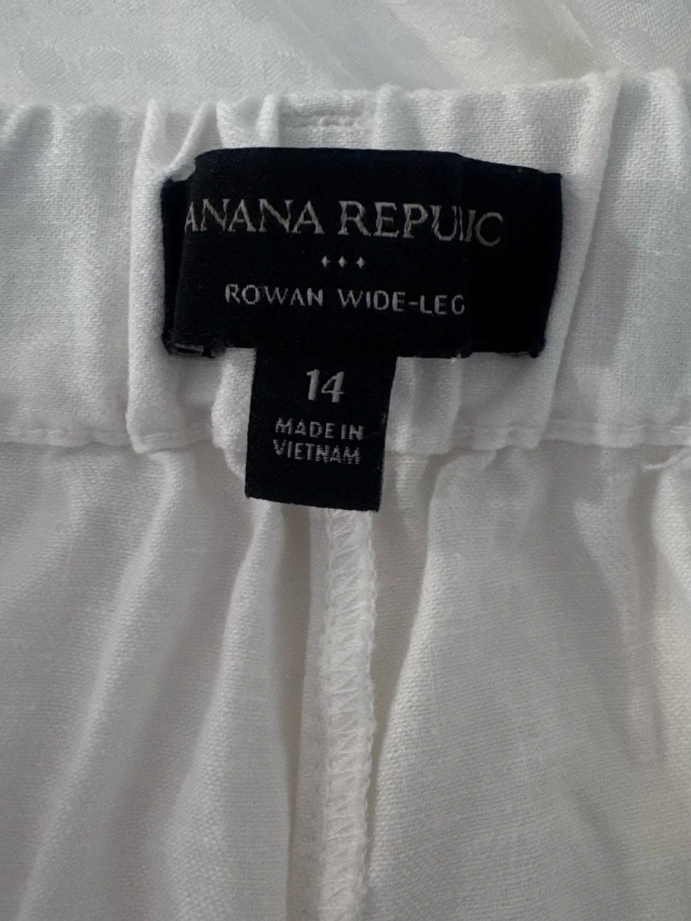 Banana Republic White Linen Blend Cropped Wide Leg Pants 14